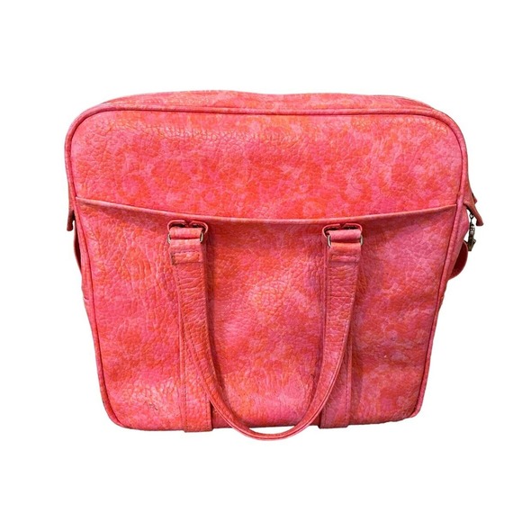 Samsonite Handbags - Samsonite Silhouette Marbled Pink - Vintage 60-70's Tote/Carry-on 14"×15”x7.5”